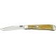 Rough Rider Trapperlock Fold Knife, SS clip blade, Tobacco bone handle RR1131