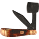 Rough Rider Backwoods Bushcrafter, Black stonewash finish stainless clip and axe blad, Brown jigged bone handle, BB221 FOLDING CHOPPER