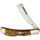 Rough Rider Lockback Razor Smooth Amber Folding Knife, 2.5 mirror finish stainless razor blade, Amber smooth bone handle, RR2003