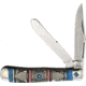 Rough Rider Old Southwest Trapper Folding Knife, Mirror finish stainless clip and spey blades, Red and blue stone handle with southwest style nic, RR1755 / KB201R