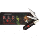Rough Rider Red Fox Barlow Folding Knife, 3in Closed, Satin Stainless Clip/Pen Blades, Black/Red Micarta Handle, RR2294 KB229R