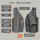 Rounded IWB Kydex Holster for Glock 43X Olight Valkyrie PL Mini 3, Right Hand, Black, GLK-43OLVPLM3-BK-RH-VAR