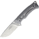 S-TEC Satin Fixed Blade Knife, 9in Overall, 4in Satin SS Blade, Black/Gray Sculpted G10 Handle, Black Nylon Sheath, T228628