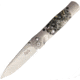 Santa Fe Stoneworks Tesoro Button Lock Folding Knife, 3.5in Closed, 2.75in Satin Vg-10 SS Blade, Titanium Bolster, Thumb Stud, Pocket Clip, Obsidian, Abalone, Bronze Handle, SFSW04