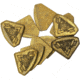 Schrade North Am Fishing Club Shield, Triangular Design, Antique Brass Finish, 9/16in Overall, Embossed North American Fishing Club, Package Of 10, S434