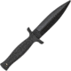 Schrade Small Boot Knife Trainer Knife, 8.88in Overall, 4.63in Black Powder Coated Unsharpened SS Dagger Blade, Black Textured Rubber Handle, Black Leather Sheath, SCHF19LTR