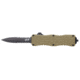 Schrade Uproar Tactical D/A OTF Folding Knives, 3.5in, D2 Steel, Dagger Serrated Blade, FDE Aluminum Handle, 1159305