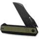 SENCUT Draxor Flipper &amp; Thumb Stud Knife Green / Black G10 Handle 3.7inch Black 9cr18mov Blade S24035-2