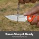 SENCUT Glenspar Thumb Stud &amp; Crossbar Lock Knife Orange G10 Handle 3.45inch Satin Finished 9cr18mov Blade