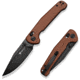 SENCUT Glenspar Thumb Stud &amp; Crossbar Lock Knife Brown Canvas Micarta Handle 3.45inch Black 9cr18mov Blade