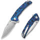 SENCUT Quirk Folding Knife, 3.41in, D2 Steel, Clip Point, Blue/Purple/Black G10 Handle, S25099-3