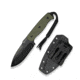 Toxodon Fixed Blade Knife 4.57&quot; Black 9Cr18MoV Drop Point Plain Edge Blade, OD Green G10 Handle &amp; Kydex Sheath
