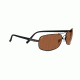 Serengeti Corrente Sunglasses - Shiny Crystal Cognac/Satin Dark Brown Frame, Polar PhD Drivers Gold Lenses 7698