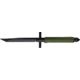Shadow Tech Fixed Knife, black finish O1 tool steel cylindrical blade, OD green paracord wrapped handle STK073