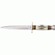 Sheffield Stiletto Fixed Knife, polished carbon steel double edge dagger blade, Round design genuine stag handle SHE011