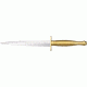 Sheffield Sykes Fairbairn Fixed Knife, nickel plated dagger blade, Gold plated knurled handle SHE008