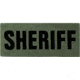 Shellback Tactical Sheriff ID Placard, Hook Back, 2 x 5in?h, Black on Olive, One Size Fits Most SBT-X213230-SH-BO