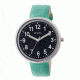Simplify 2605 The 2600 Watch 40mm, Green Leather Band, Silver Case, Black Face SIM2605