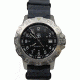 Smith&amp;Bradley Ltd. Sans-13 Stainless Steel 42mm Watch, Black-Silver Face/Gray NATO Band Sans-stainless-GNATO