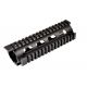 USED, Sniper 2 Piece Drop In Quad Rail Handguard, 6.7 in Carbine Length w/ Extended Top Rail for .223 and 5.56, Fits 6.75 in To 7 in, Black, MQRSLX
