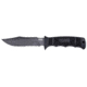 SOG SEAL Pup 9 inch Fixed Blade Knife, Partially Serrated Edge, Clip Point, AUS-8, Powder Coated Black Blade, Black Handle, Ballistic Nylon Sheath, M3N-CP