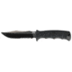SOG SEAL Pup Elite 9.5 inch Fixed Blade Knife, Partially Serated Edge, Clip Point, AUS-8, Hardcased Black TiNi Blade, Black Handle, Kydex Sheath, E37T-K