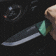 SOG Specialty Knives &amp; Tools Aegis FX Fixed Blade Knives, 3.7in, Straight Edge, CRYO KRUPP 4116 Steel, Drop Point, Green, GRN / TPU Handle, Black, SOG-17-41-02-41