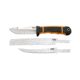 SOG Specialty Knives &amp; Tools Exchange Interchangeable Fillet Fixed Knife, Skinning and Saw 4.3 in. Steel Blades, Satin Finish, Orange HT201N-CP
