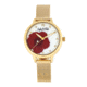 Sophie And Freda Raleigh Mother-Of-Pearl Bracelet Watch w/Swarovski Crystals, Red, One Size, SAFSF5703