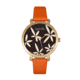 Sophie And Freda Key West Leather Band Watches w/Swarovski Crystals - Women's, Gold/Orange, One Size, SAFSF4305