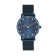 Sophie and Freda Mesh Bracelet Watch w/Swarovski Crystals, Blue, SAFSF4204