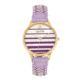 Sophie And Freda Sophie &amp; Freda Tucson Leather Band Watches w/ Swarovski Crystals - Women's, Gold/Lavender, One Size, SAFSF4505
