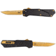 Southern Grind Arachnid Automatic Folding Knife, 3.2 in, S35VN Steel, Drop Point Plain Blade, Bronze, Black 7075-T6 Aluminum Handle, SG12031020