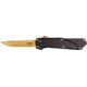 Southern Grind Arachnid Automatic Folding Knife, 3.2 in, S35VN Steel, Drop Point Plain Blade, Bronze, Black 7075-T6 Aluminum Handle, SG12031020