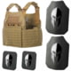 Spartan Armor Systems AR550 Level III+ Medium ESAPI Achilles Package, 9.5in x 12.5in, Single-Curved, Encapsaloc, Coyote Brown, SAAR55095x125SHSCFCPKGACCB