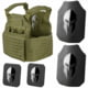 Spartan Armor Systems AR550 Level III+ Medium ESAPI Achilles Package, 9.5in x 12.5in, Single-Curved, Encapsaloc, OD Green, SAAR55095x125SHSCFCPKGACOD