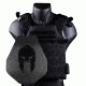 Spartan Armor Systems Armor/sentry Plate Carrier And AR500 Omega Body Armor Swimmers Cut Platform Single Curve, Base Coat, Black, Medium-Extra Large SAS-PKG500-SENTRY-KIT