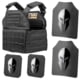 Spartan Armor Systems Shooters Cut And Omega AR500 Body Armor Package, Small/Extra Large, Black, Adjustable, SA-AR500PKG-SHPC-BK-SP