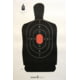 Speedwell Targets Official NRA Police Qualification Silhouette 25 yd. Police Silhouette Reduced - Red Center Pack of 100 Targets, B 34 G