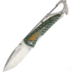 SRM Knives Sanrenmu 7053 Folding Knife, 4.13in Closed, 2.5in Mirror SS Drop Point, Green Sculpted G10 Handle, Attachment Clip, Glass Breaker, Belt/Cord Cutter, Thumb Stud, Boxed With Hanging Tab., K568