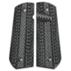 Stoner CNC Super Aggressive G10 Gun Grips fit 1911 Compact and Springfield EMP, Grey Black, 1911 Compact-Standard, STO-1911C-SA-STD-GRB