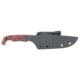 Stroup Knives TU2 Fixed Blade Knife, 4in, 1095 High Carbon Steel, Clip Point, G10 Black/Red Handle, TU2-R-B-G10