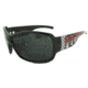 Survival Optics Sunglasses Ink Jester Sunglasses, Black/Checkerboard Jester Tattoo Frame, PC Decenter Smoke Lens 9041