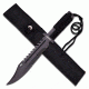 Survivor Fixed Blade, 13.5in, Stainless Steel Blade, Full Tang Black Cord Wrapped Handle HK-769BK