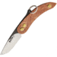 Svord Peasant Micro Folding Knife, Peasant Micro, 4in Closed, 2in Two-Tone Finish Carbon Steel Drop Point, Copper Handle, Keyring, Brown Leather Pouch, SVPKMC