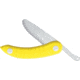 Svord Zero Metal Peasant Folding Knife, 6.75in Closed, 2.88in Clear Serrated Plastic Blunt Tip Blade, Yellow Plastic Handle, SVZM3Y NEW