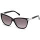 Swarovski SK0137 Sunglasses - Shiny Black Frame Color, Gradient Smoke Lens Color