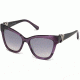 Swarovski SK0157 Sunglasses - Shiny Violet Frame Color, Smoke Mirror Lens Color