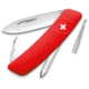 Swiza D02 Swiss Pocket Knife Red Folding Knife,2.875in,440 Stainless Steel,Standard Edge,Red Synthetic Handle SZA2000