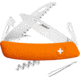 Swiza D05 Swiss Button Lock Folding Knife, D05 Swiss Pocket Knife, 3.75in Closed, Orange Synthetic Handle, KNI.0050.1060